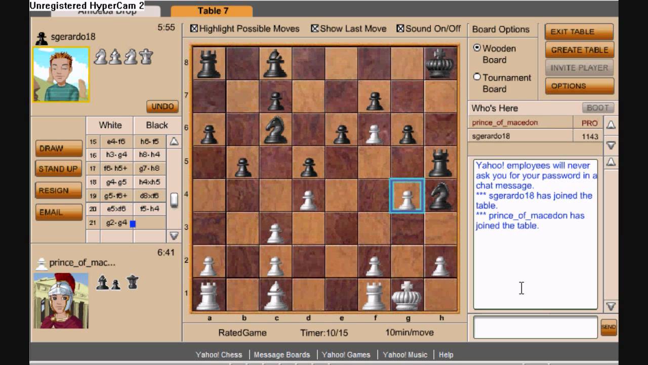 How to play chess on Yahoo messenger